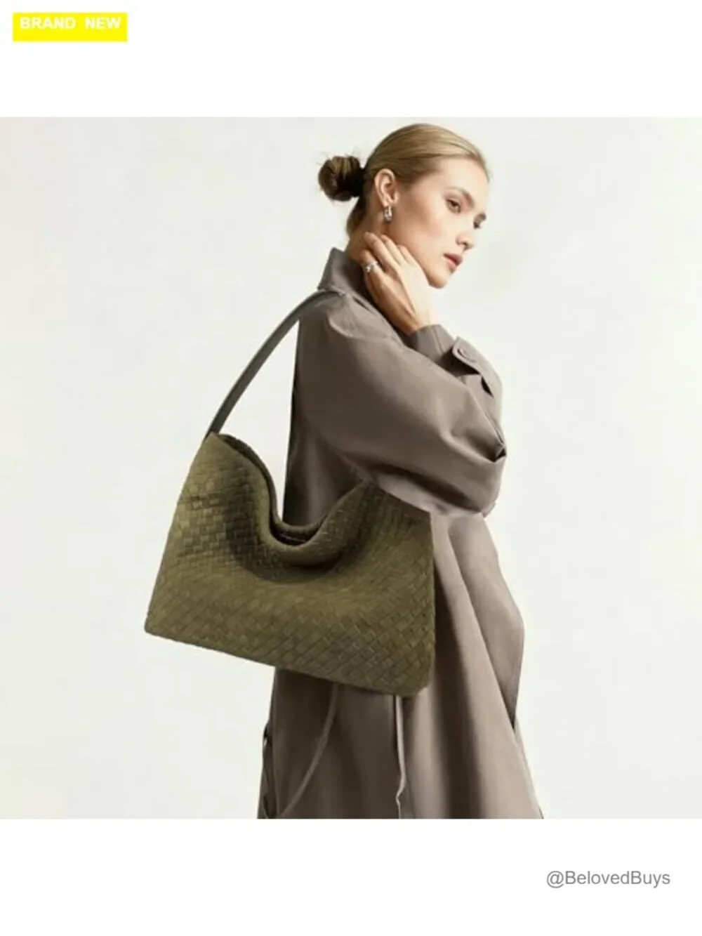 Faux Leather Suede Woven Hobo Bag Top Handle Shoulder Tote